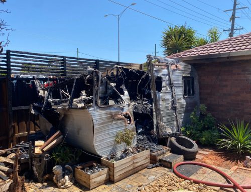 Caravan fire in Tamarind Cresent